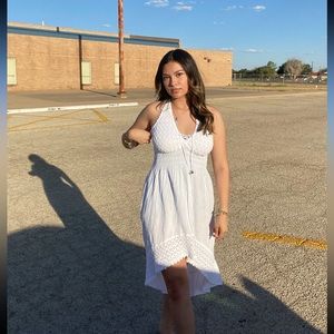 high low dress white